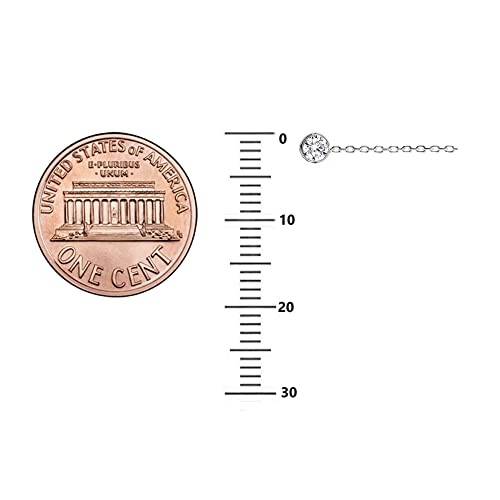 Sterling Silver Mini 3mm Cubic Zirconia CZ By the Yard Station Anklet Anklet Bracelet, 10", 11" - Image 5